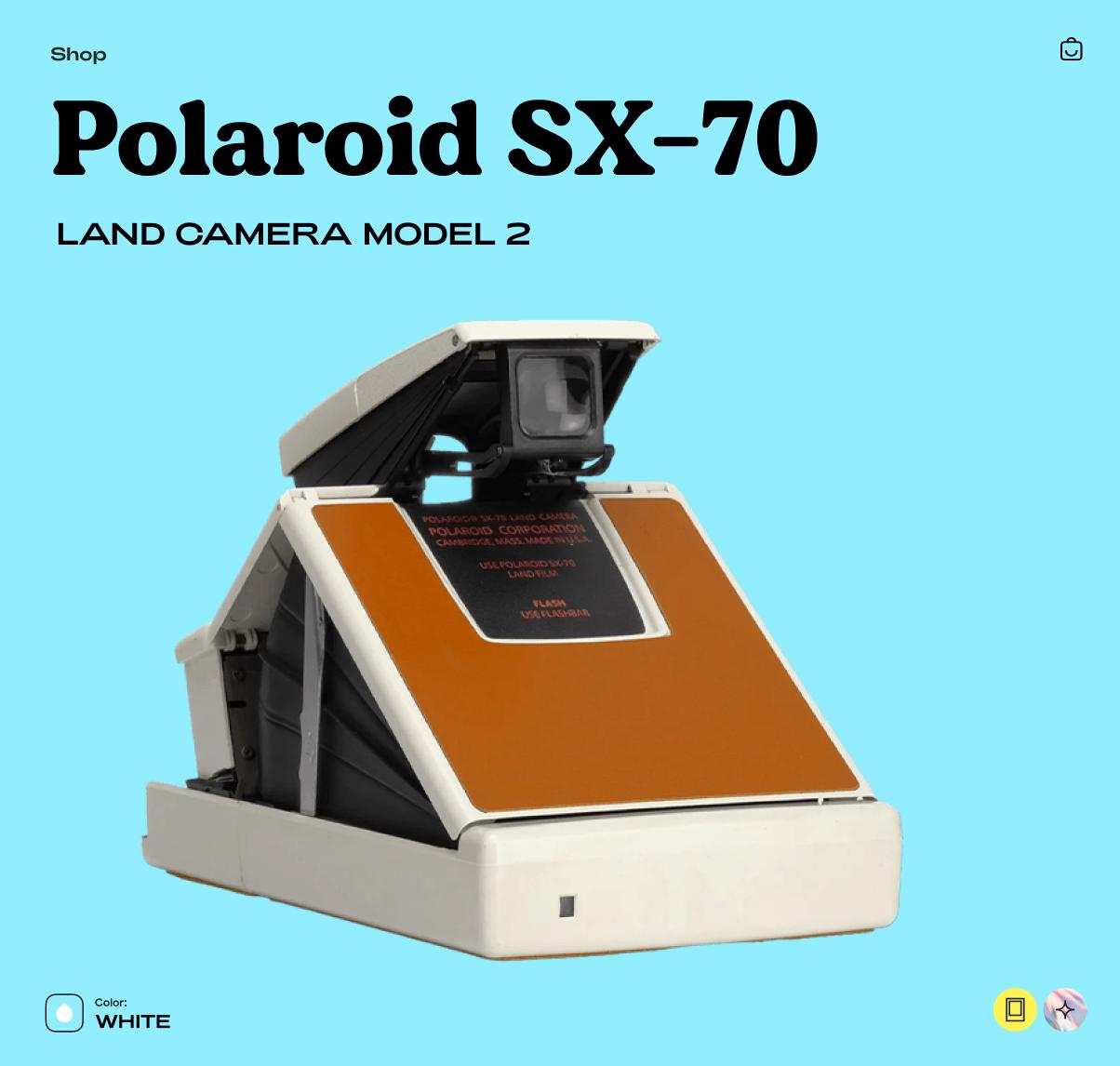 Polaroid SX-70 Land Camera Model 2 – Vintage Folding Instant SLR, SX-70 Film, Tested & Working, Retro Film Camera - Vintage Polaroid Instant Cameras