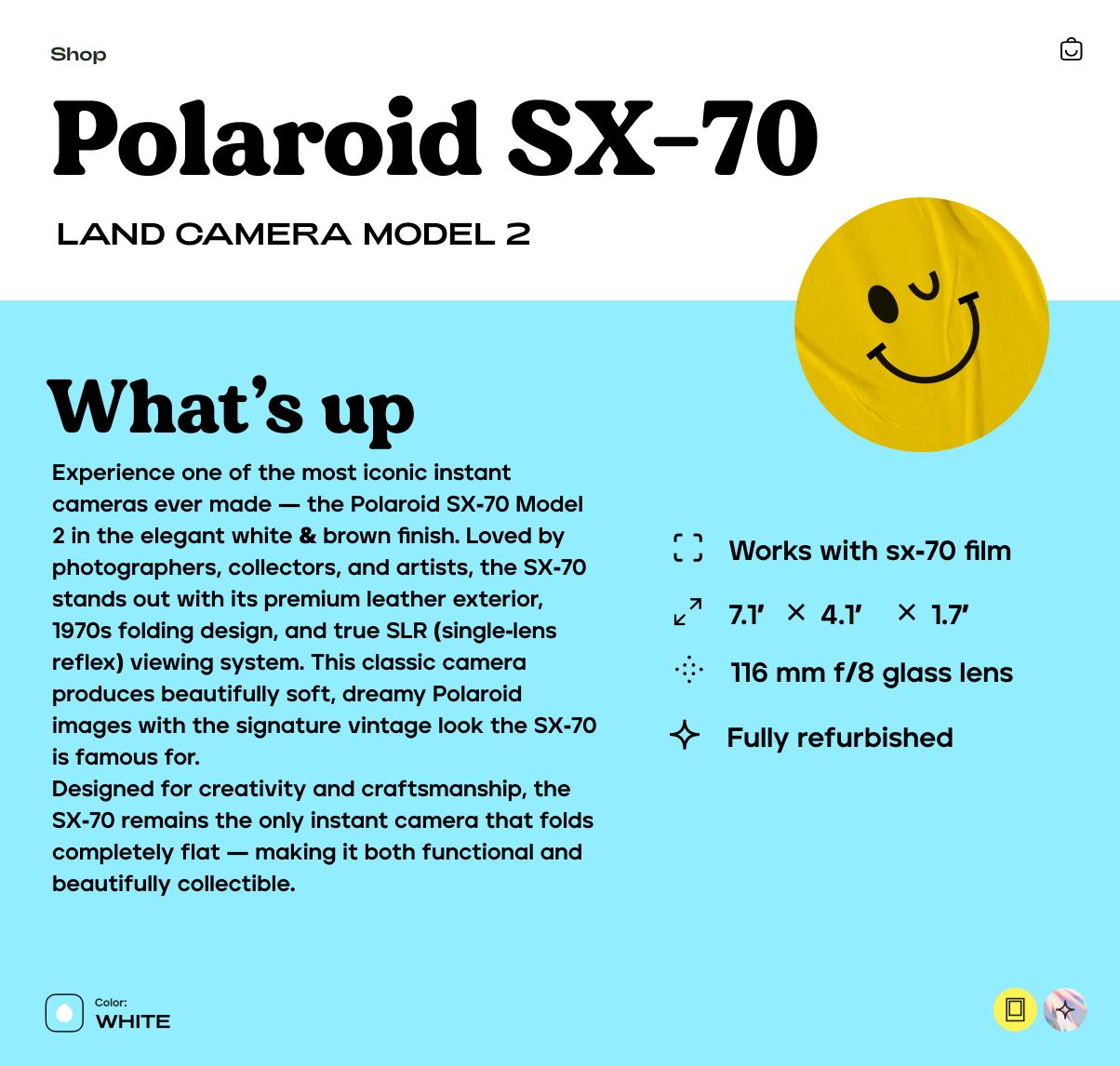 Polaroid SX-70 Land Camera Model 2 – Vintage Folding Instant SLR, SX-70 Film, Tested & Working, Retro Film Camera - Vintage Polaroid Instant Cameras