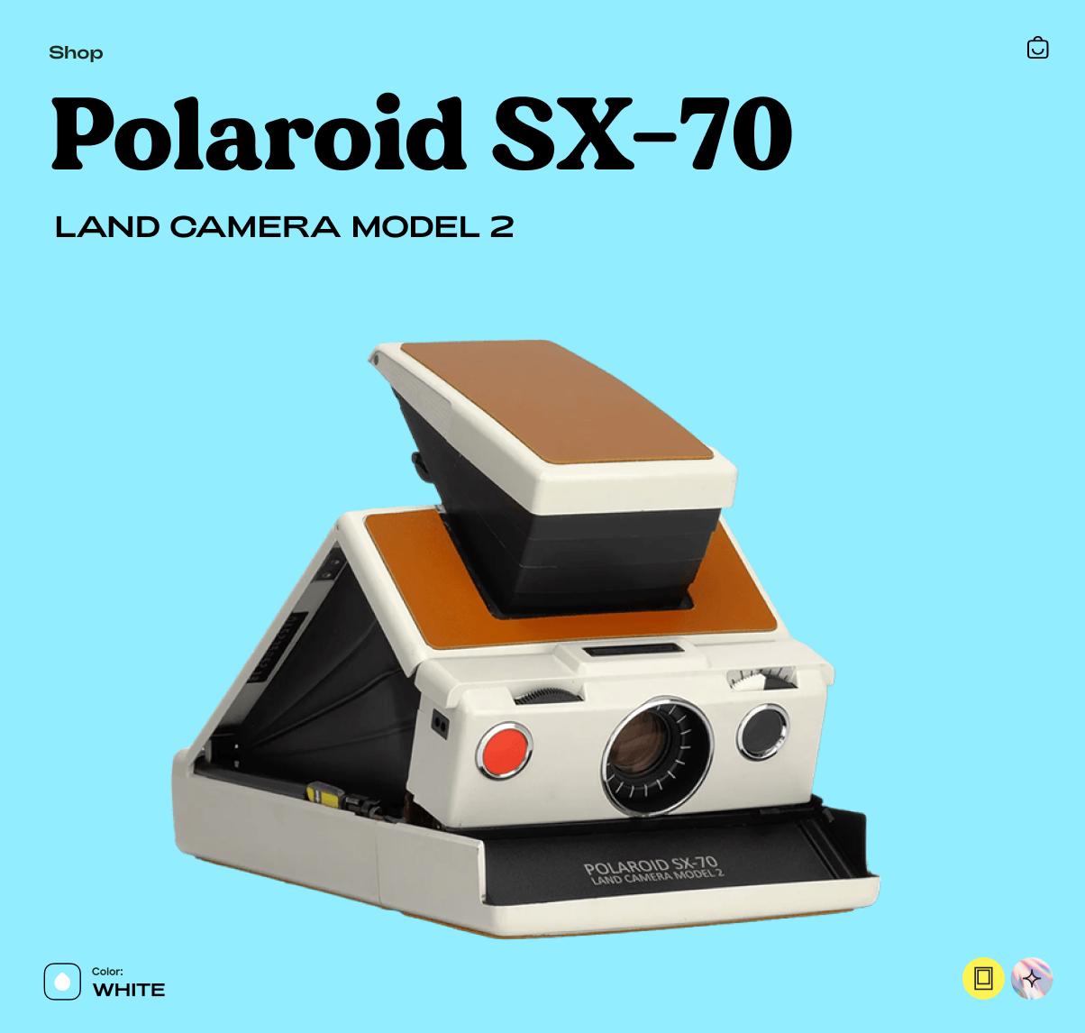 Polaroid SX-70 Land Camera Model 2 – Vintage Folding Instant SLR, SX-70 Film, Tested & Working, Retro Film Camera - Vintage Polaroid Instant Cameras