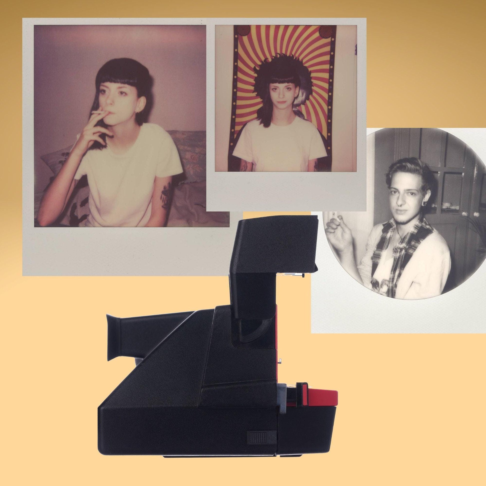 Polaroid vintage camera, old perfectly working instant camera, red polaroid camera - Vintage Polaroid Instant Cameras
