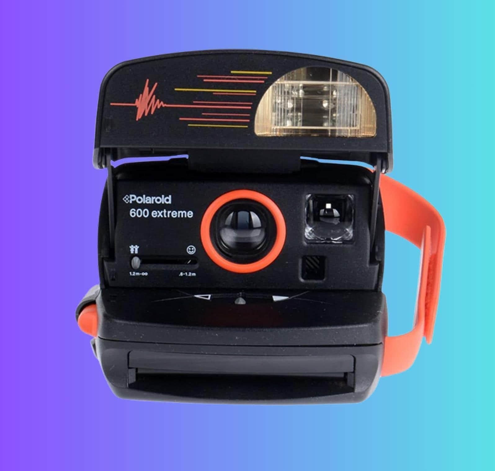 Custom camera, polaroid 600 extreme instant camera | vintage 90s film camera | built-in flash | fully tested  working | gift retro lovers - Vintage Polaroid Instant Cameras