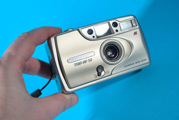 Olympus trip af50 vintage camera, custom print with your text, point and shoot, working 35mm film camera, autofocus with flash, retro camera - Vintage Polaroid Instant Cameras