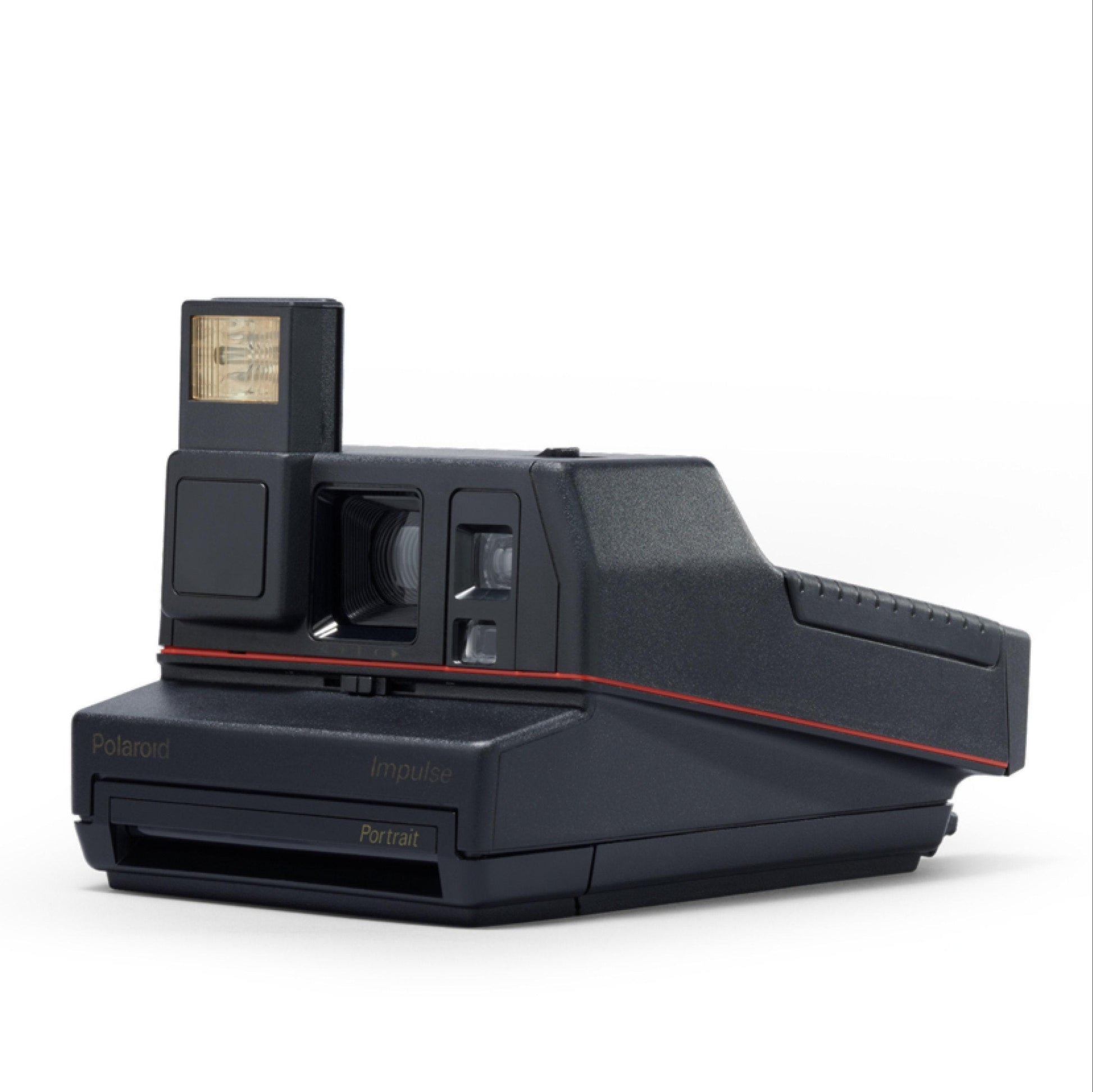 Polaroid impulse portrait instant film camera black - vintage 600 film camera with built-in flash, fixed focus lens, and retro design - Vintage Polaroid Instant Cameras