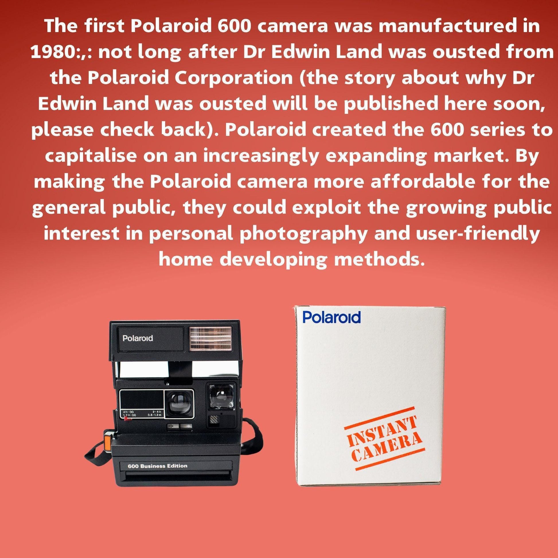 Polaroid 600 perfectly workig vintage camera, polaroid camera business edition, instant film camera, custom print with your text - Vintage Polaroid Instant Cameras