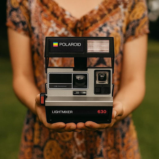 Polaroid 600 type, polaroid 630 lightmixer — vintage 600 instant film camera, built-in flash, tested, ready to shoot - Vintage Polaroid Instant Cameras