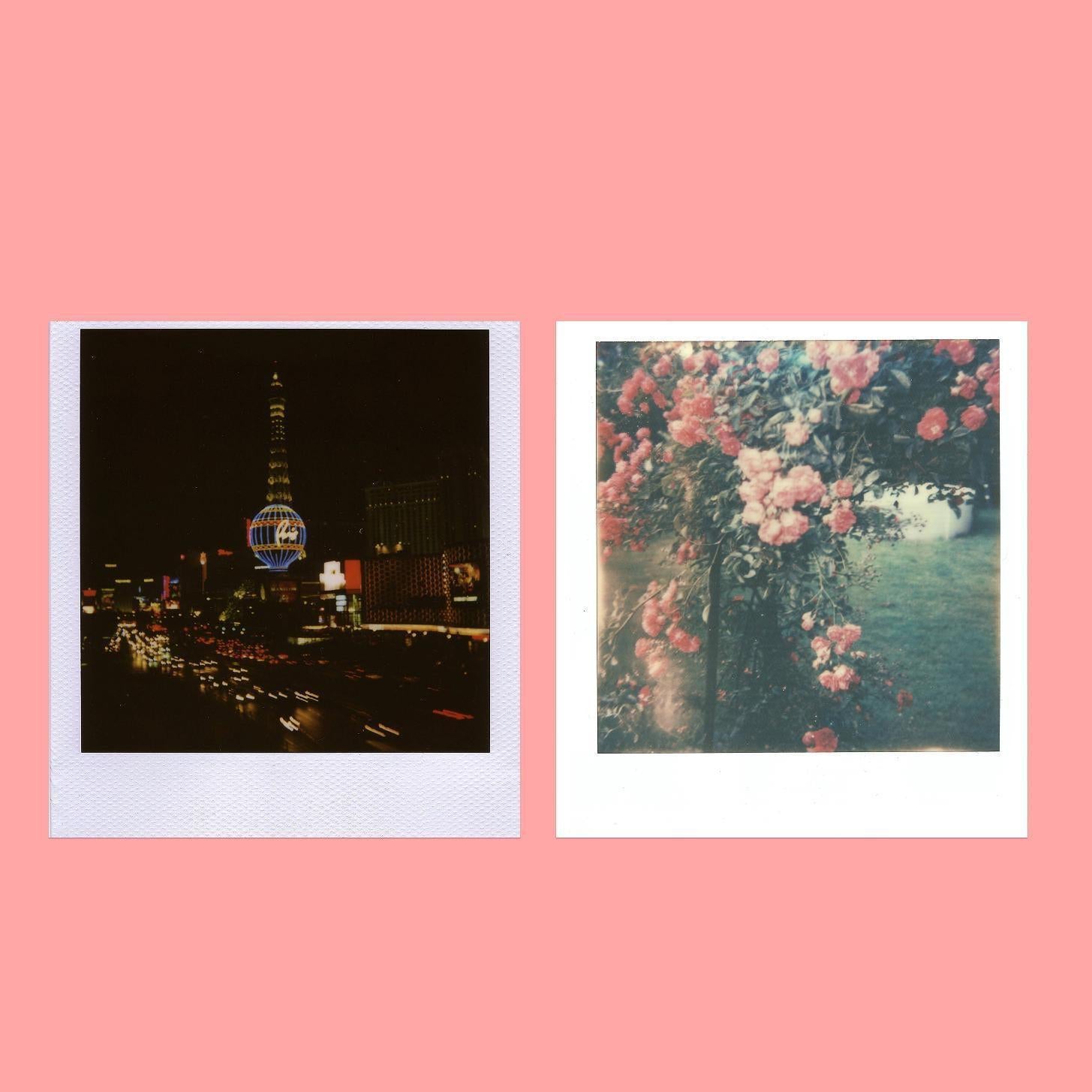 Polaroid 600 type, polaroid supercolor 635 (grey rainbow) — 600 instant film camera, built-in flash, custom print with your text - Vintage Polaroid Instant Cameras
