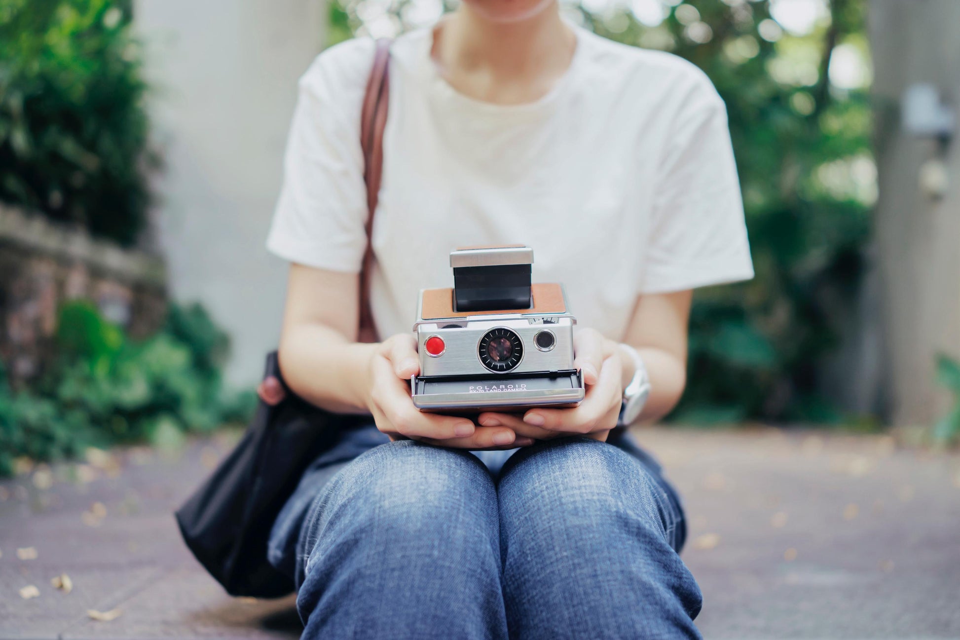 Polaroid sx-70 model 1 silver — original folding slr, vintage instant film camera, manual focus, tested working - Vintage Polaroid Instant Cameras