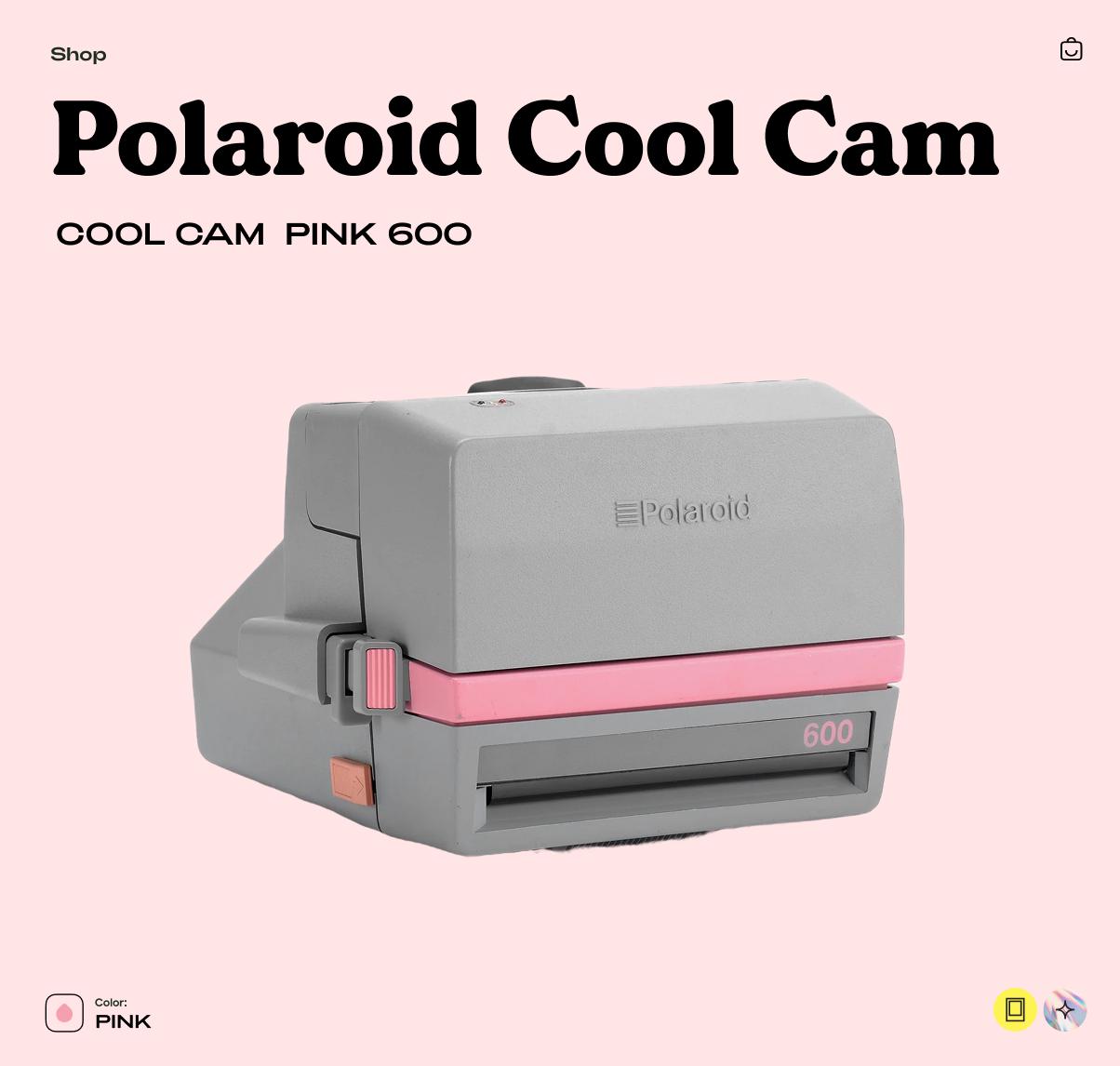 Polaroid Cool Cam 600 Pink Instant Camera – Vintage 600 Film Camera with Flash, Tested & Working - Vintage Polaroid Instant Cameras