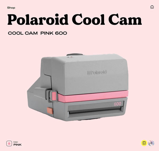Polaroid Cool Cam 600 Pink Instant Camera – Vintage 600 Film Camera with Flash, Tested & Working - Vintage Polaroid Instant Cameras