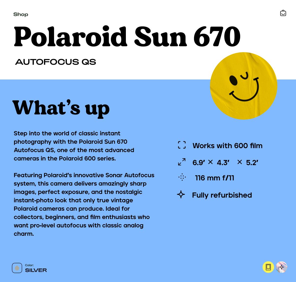 Polaroid Sun 670 Autofocus QS Camera – 600 Film Vintage Instant Camera, Autofocus SLR, Refurbished Retro Photo Camera Gift - Vintage Polaroid Instant Cameras