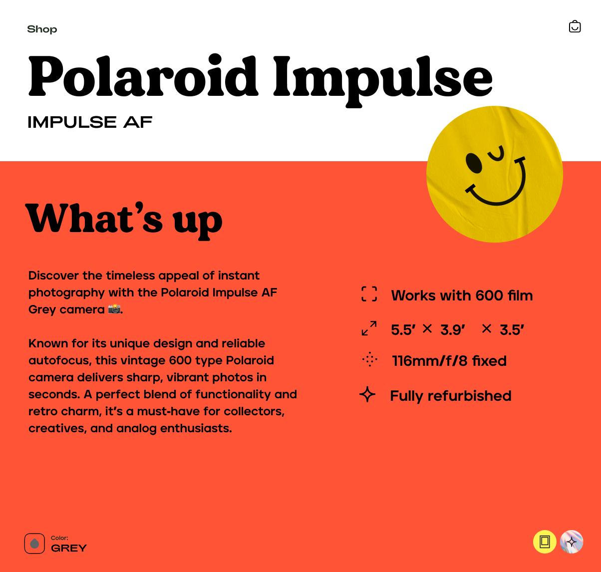 Polaroid Impulse AF Instant Camera, Vintage Polaroid 600 Camera, Autofocus Instant Film Camera - -Tested Working - Vintage Polaroid Instant Cameras