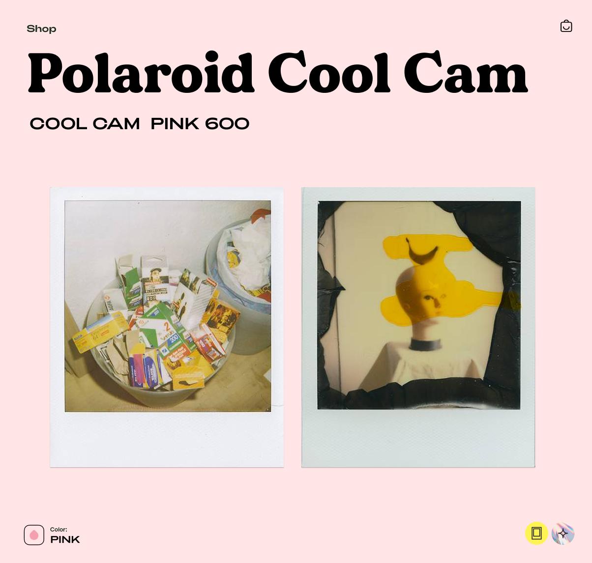 Polaroid Cool Cam 600 Pink Instant Camera – Vintage 600 Film Camera with Flash, Tested & Working - Vintage Polaroid Instant Cameras