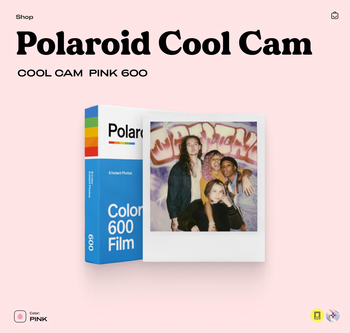 Polaroid Cool Cam 600 Pink Instant Camera – Vintage 600 Film Camera with Flash, Tested & Working - Vintage Polaroid Instant Cameras