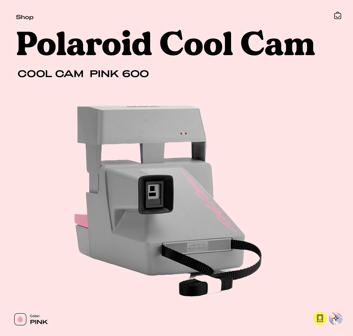 Polaroid Cool Cam 600 Pink Instant Camera – Vintage 600 Film Camera with Flash, Tested & Working - Vintage Polaroid Instant Cameras