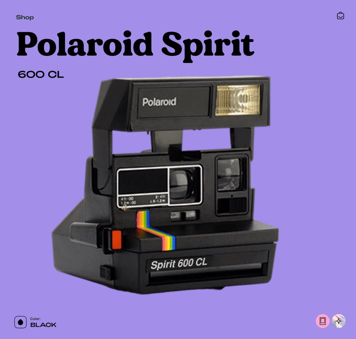 Polaroid Spirit 600 CL, Vintage Instant Camera, Point and Shoot, Analog Camera Tested & Working, Retro Photo Gift - Vintage Polaroid Instant Cameras