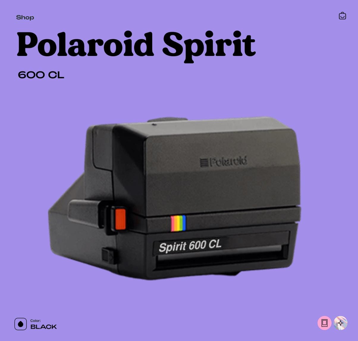 Polaroid Spirit 600 CL, Vintage Instant Camera, Point and Shoot, Analog Camera Tested & Working, Retro Photo Gift - Vintage Polaroid Instant Cameras