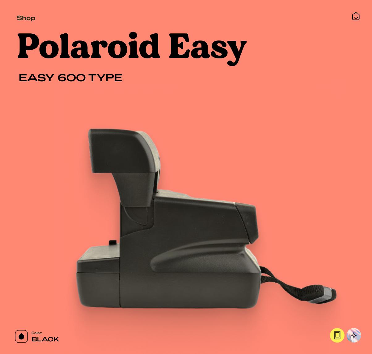 Polaroid Easy 600, Vintage Instant Film Camera, Point and Shoot, Retro Camera - Tested Working - Vintage Polaroid Instant Cameras