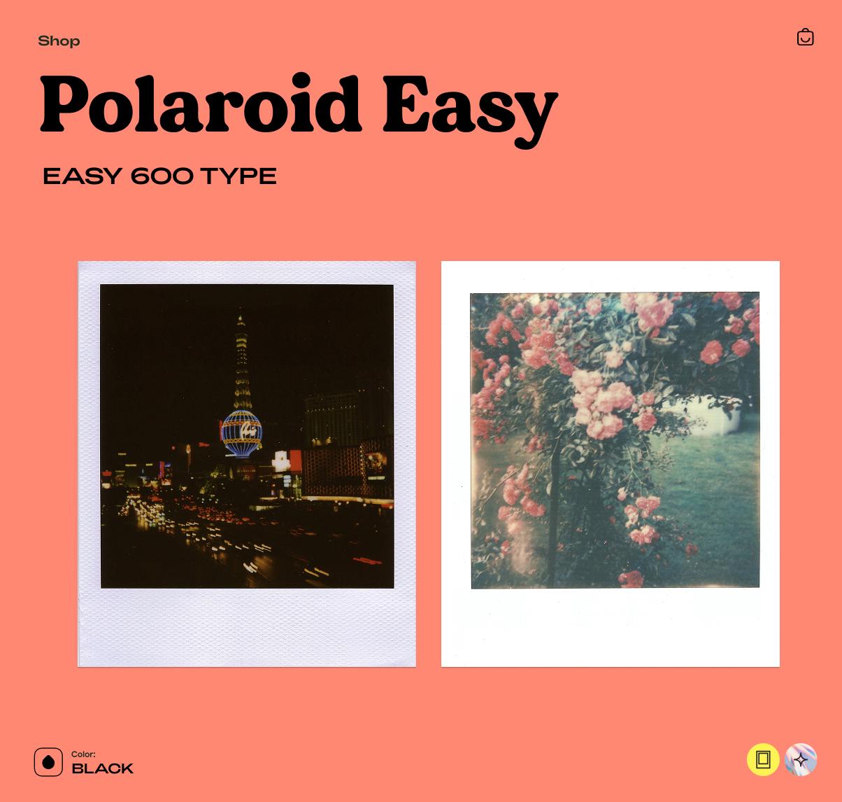 Polaroid Easy 600, Vintage Instant Film Camera, Point and Shoot, Retro Camera - Tested Working - Vintage Polaroid Instant Cameras