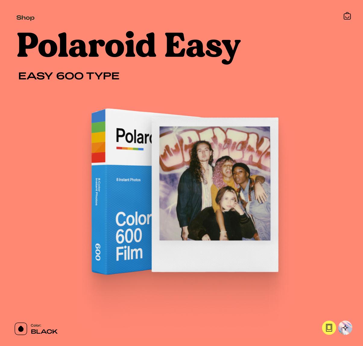 Polaroid Easy 600, Vintage Instant Film Camera, Point and Shoot, Retro Camera - Tested Working - Vintage Polaroid Instant Cameras
