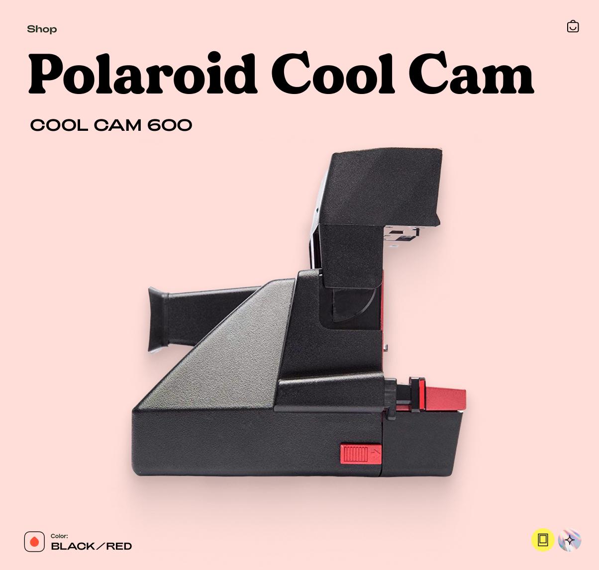 Polaroid Cool Cam 600, Instant Camera, Retro 600 Film Camera, Vintage Polaroid, Point and Shoot - Vintage Polaroid Instant Cameras