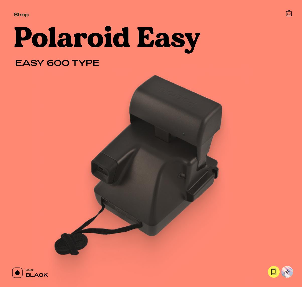 Polaroid Easy 600, Vintage Instant Film Camera, Point and Shoot, Retro Camera - Tested Working - Vintage Polaroid Instant Cameras