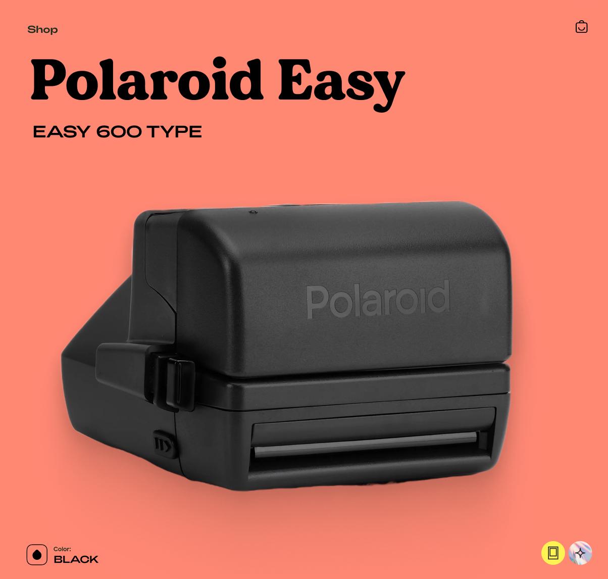Polaroid Easy 600, Vintage Instant Film Camera, Point and Shoot, Retro Camera - Tested Working - Vintage Polaroid Instant Cameras