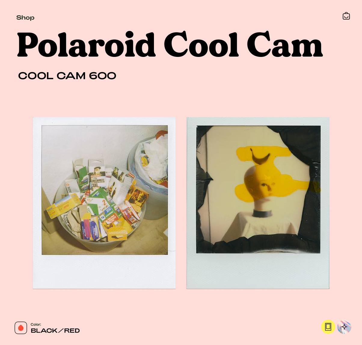Polaroid Cool Cam 600, Instant Camera, Retro 600 Film Camera, Vintage Polaroid, Point and Shoot - Vintage Polaroid Instant Cameras