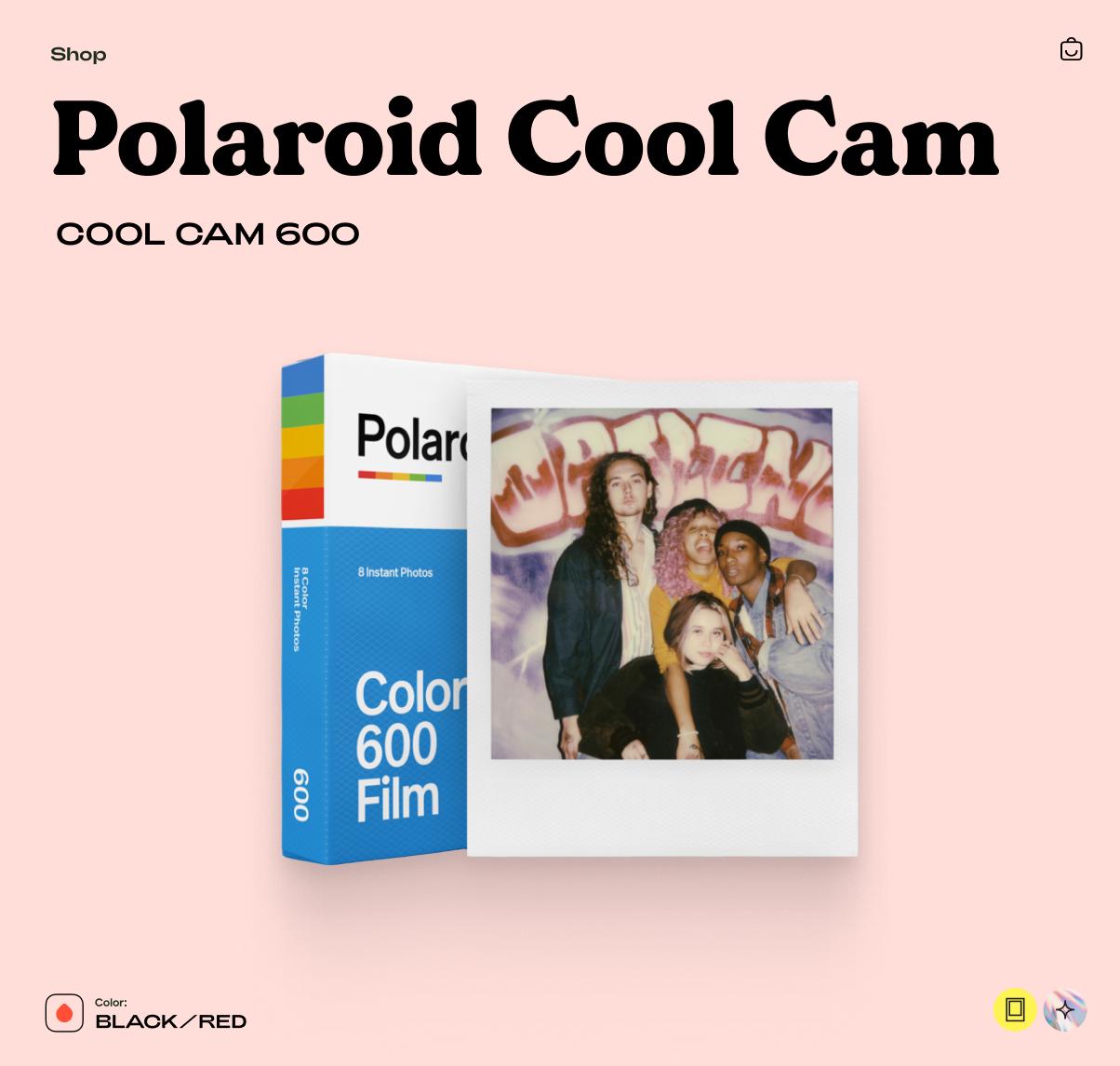 Polaroid Cool Cam 600, Instant Camera, Retro 600 Film Camera, Vintage Polaroid, Point and Shoot - Vintage Polaroid Instant Cameras