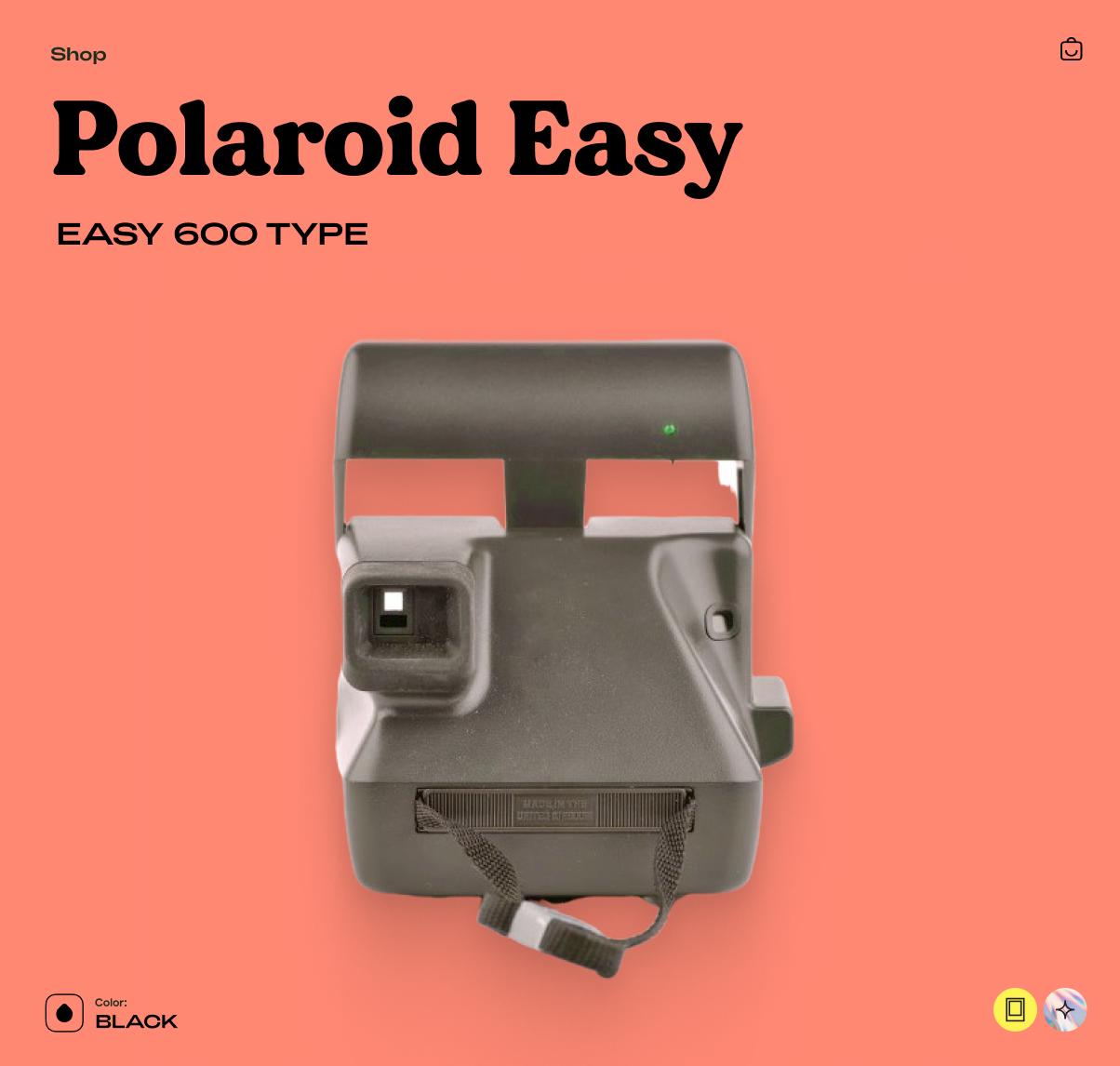 Polaroid Easy 600, Vintage Instant Film Camera, Point and Shoot, Retro Camera - Tested Working - Vintage Polaroid Instant Cameras