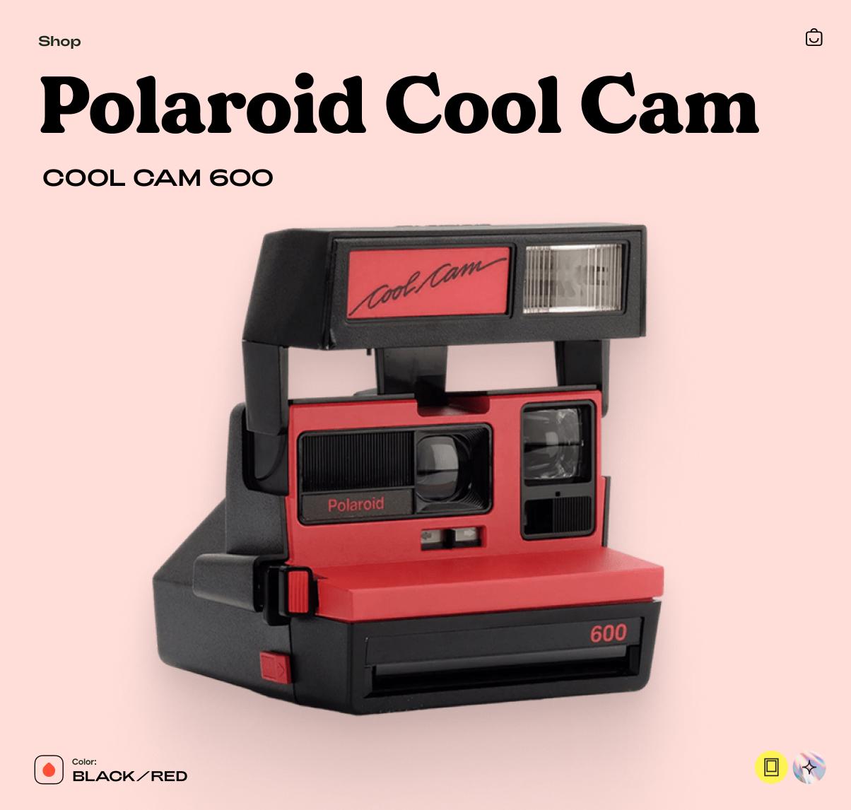 Polaroid Cool Cam 600, Instant Camera, Retro 600 Film Camera, Vintage Polaroid, Point and Shoot - Vintage Polaroid Instant Cameras