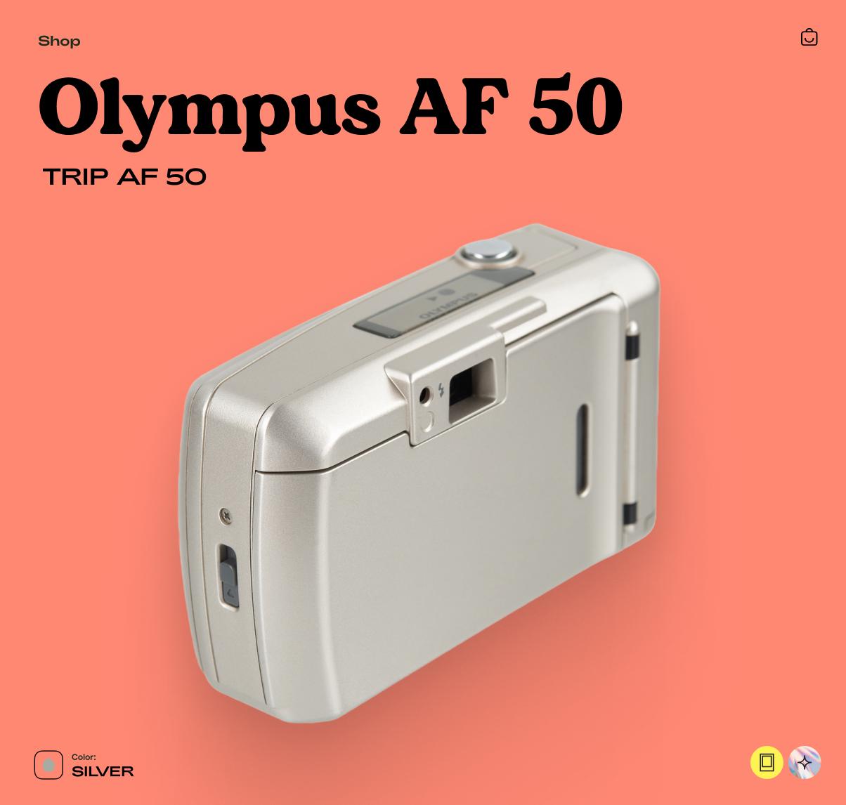 Olympus Trip AF 50 35mm Film Camera, Vintage Point and Shoot, Autofocus Compact Camera - Tested Working - Vintage Polaroid Instant Cameras