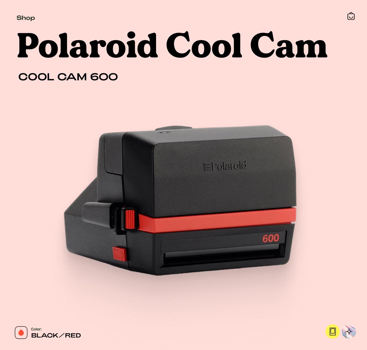 Polaroid Cool Cam 600, Instant Camera, Retro 600 Film Camera, Vintage Polaroid, Point and Shoot - Vintage Polaroid Instant Cameras