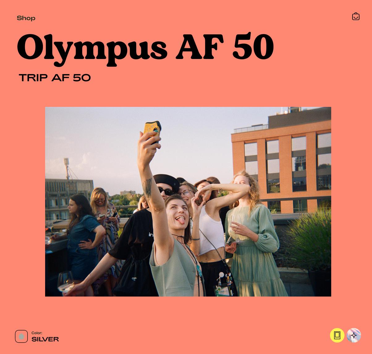 Olympus Trip AF 50 35mm Film Camera, Vintage Point and Shoot, Autofocus Compact Camera - Tested Working - Vintage Polaroid Instant Cameras