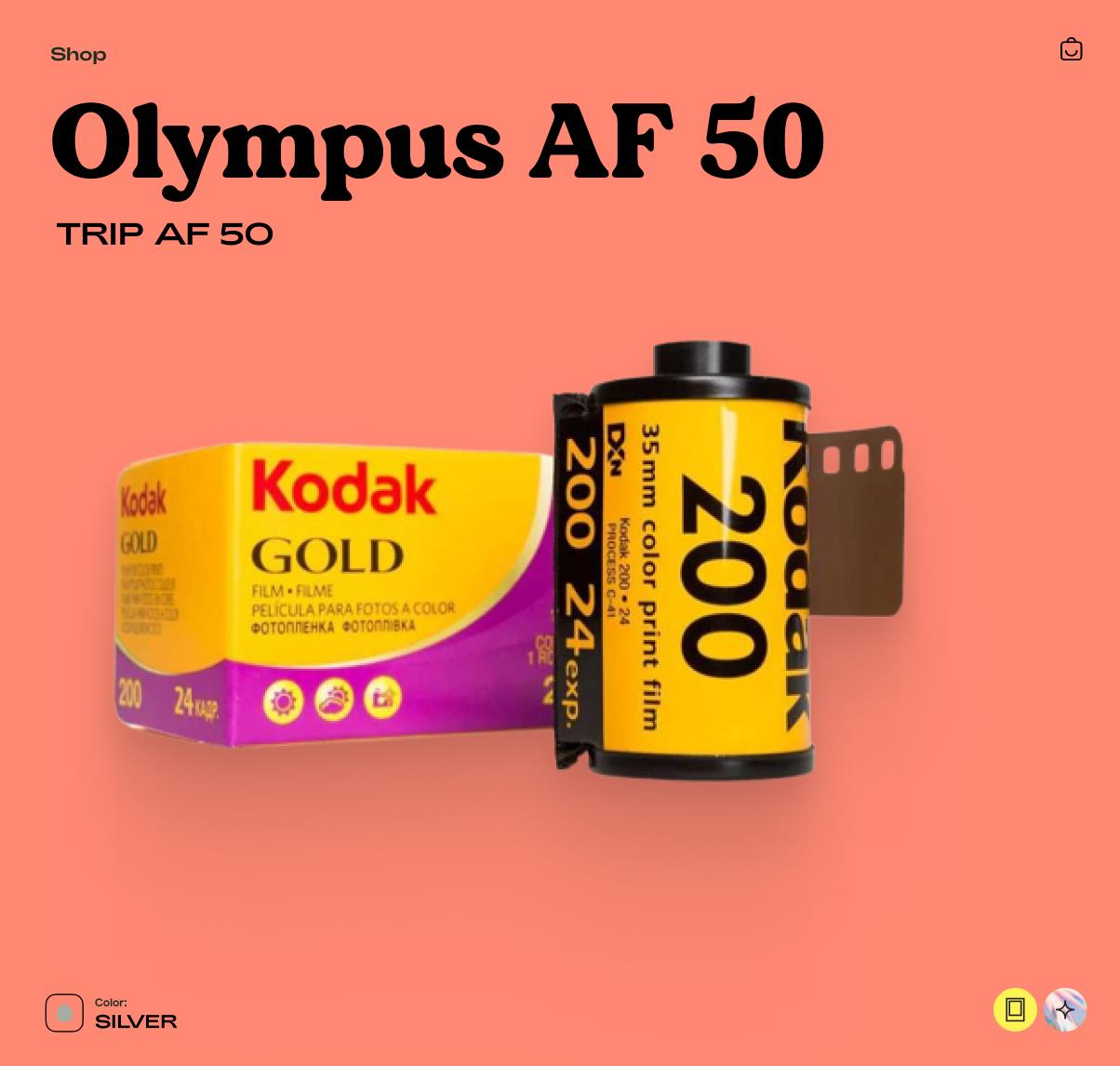Olympus Trip AF 50 35mm Film Camera, Vintage Point and Shoot, Autofocus Compact Camera - Tested Working - Vintage Polaroid Instant Cameras