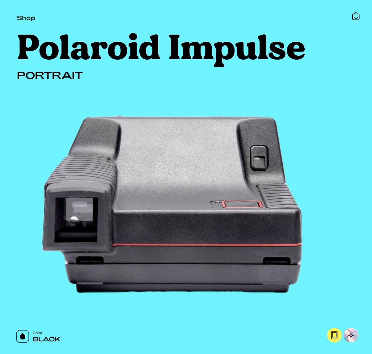 Polaroid Impulse Portrait, Instant Film Camera – Vintage 600 Camera, Tested Working - Vintage Polaroid Instant Cameras