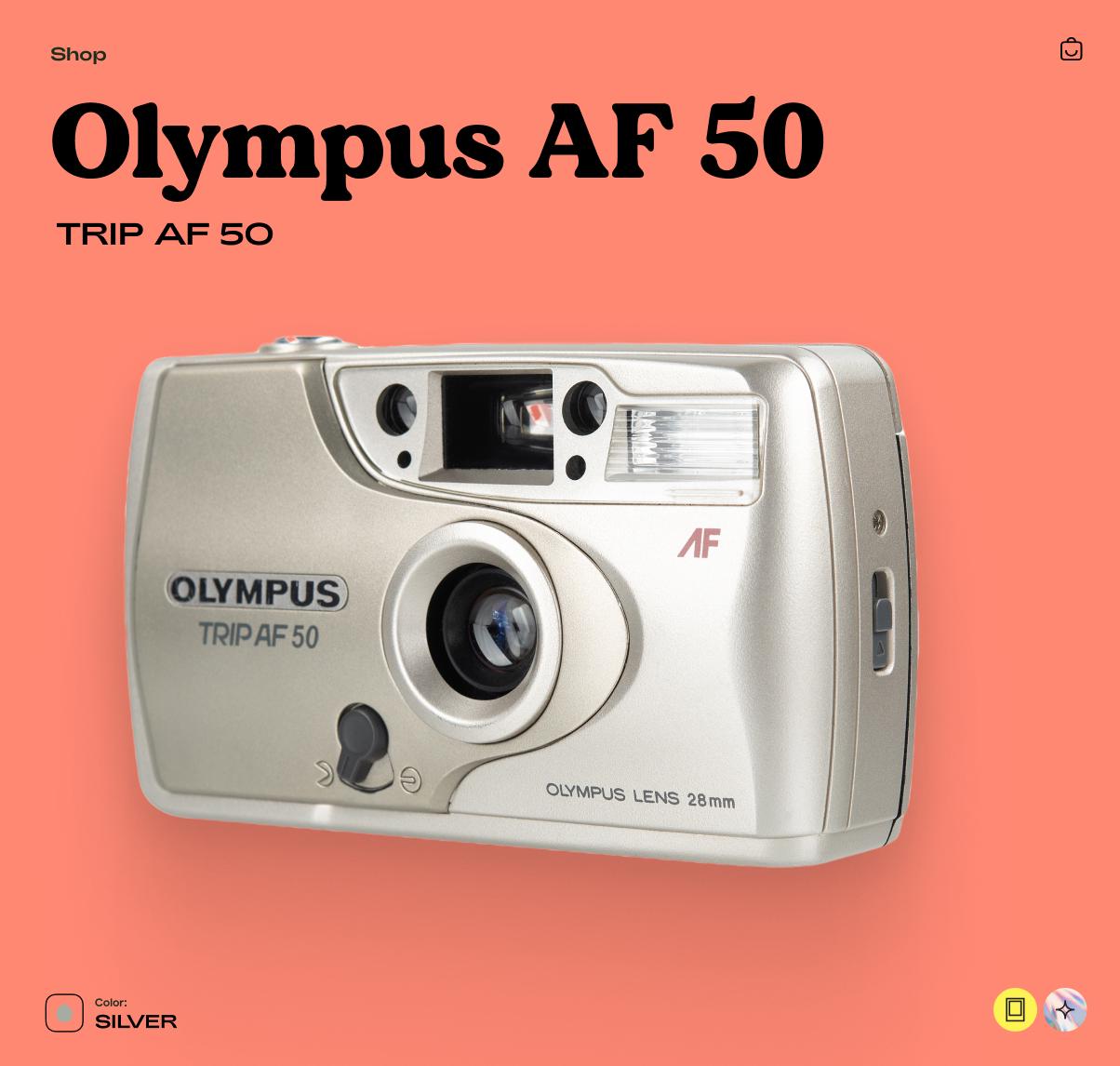 Olympus Trip AF 50 35mm Film Camera, Vintage Point and Shoot, Autofocus Compact Camera - Tested Working - Vintage Polaroid Instant Cameras