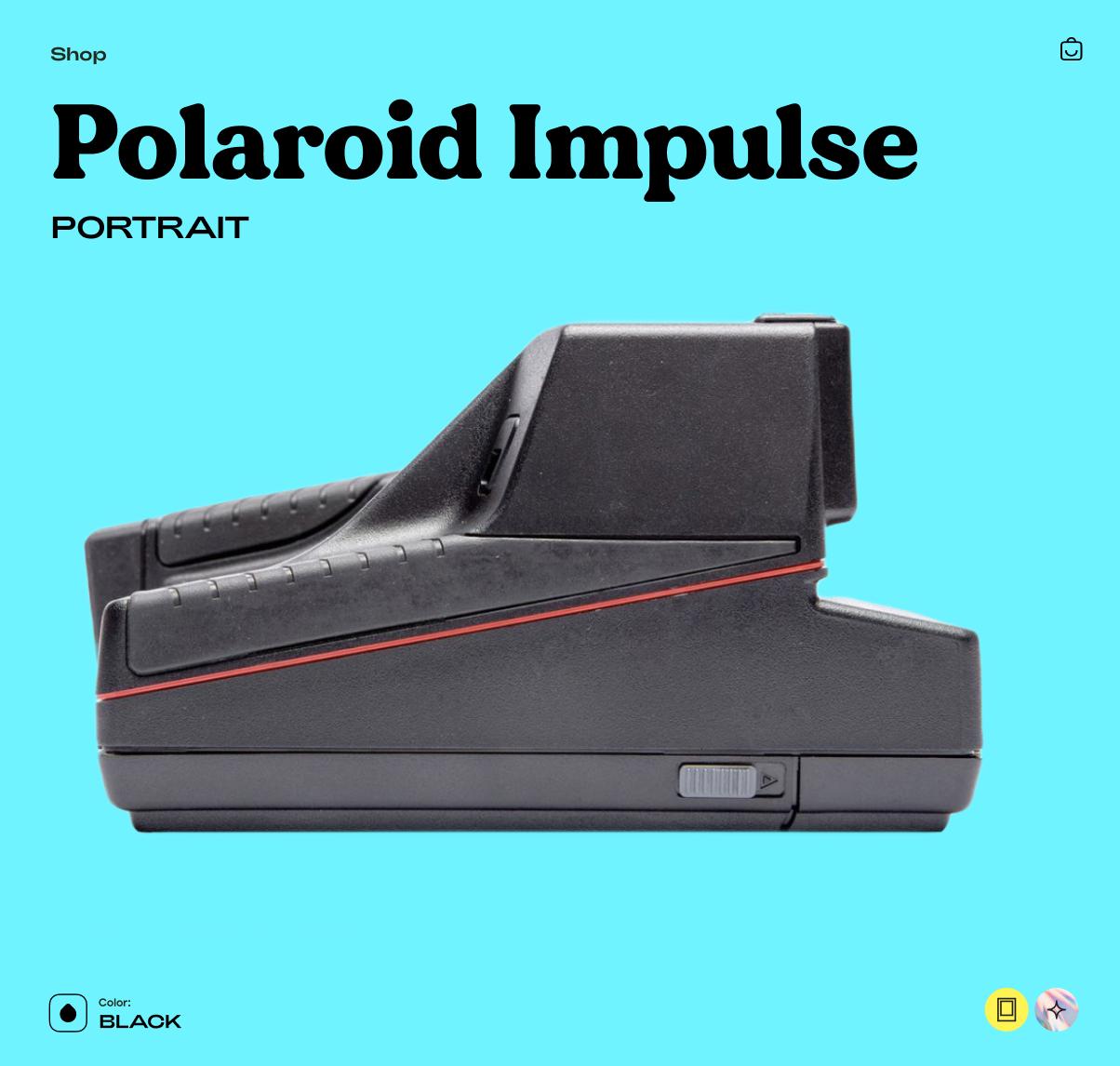 Polaroid Impulse Portrait, Instant Film Camera – Vintage 600 Camera, Tested Working - Vintage Polaroid Instant Cameras