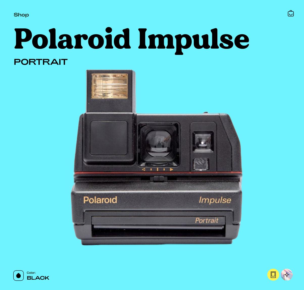 Polaroid Impulse Portrait, Instant Film Camera – Vintage 600 Camera, Tested Working - Vintage Polaroid Instant Cameras