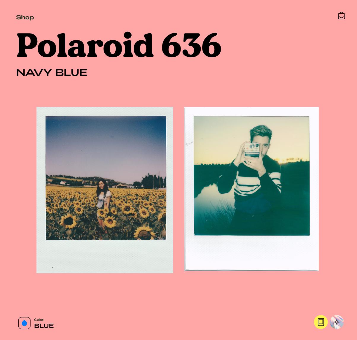 Polaroid 636 Instant Film Camera Navy Blue – Vintage Polaroid 600 Camera, Tested Working, Retro Instant Camera Gift - Vintage Polaroid Instant Cameras