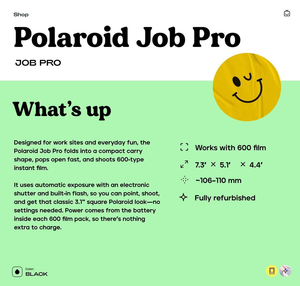 Polaroid Job Pro 600 Instant Film Camera – Vintage Industrial Polaroid, Tested & Working, Retro Photography Gift - Vintage Polaroid Instant Cameras