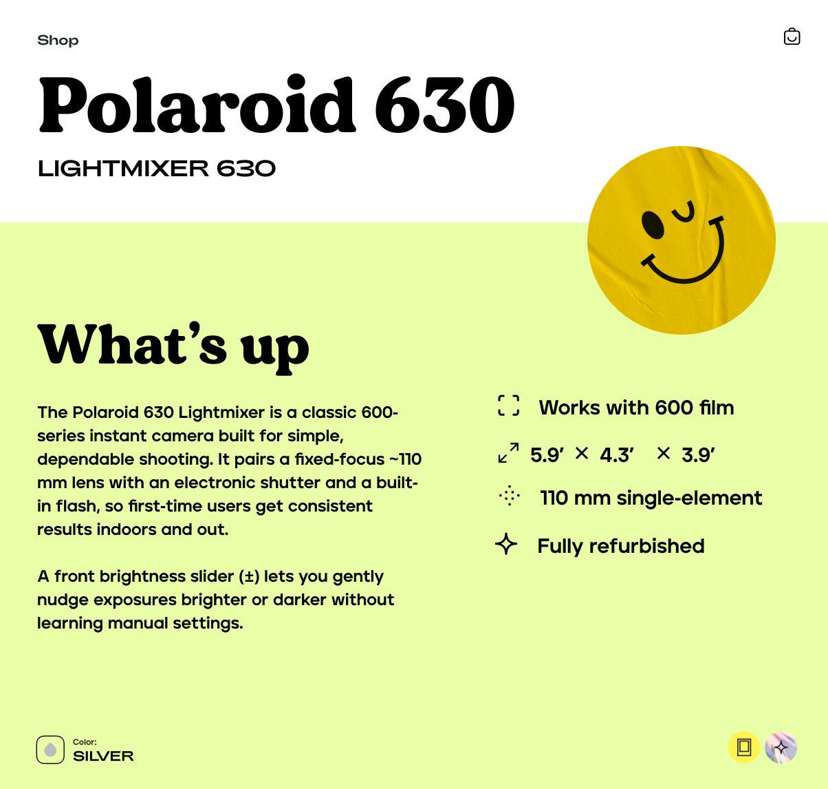 Polaroid Lightmixer 630 Instant Film Camera – Vintage Polaroid 600 Point and Shoot, Tested & Working - Vintage Polaroid Instant Cameras