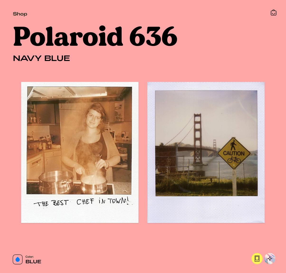 Polaroid 636 Instant Film Camera Navy Blue – Vintage Polaroid 600 Camera, Tested Working, Retro Instant Camera Gift - Vintage Polaroid Instant Cameras
