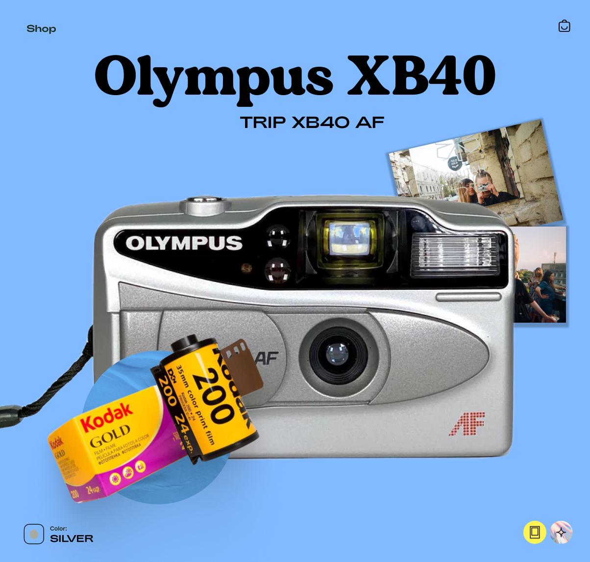 Olympus Trip XB40 AF, 35mm Film Camera, Vintage Point and Shoot, Retro Olympus Camera - Vintage Polaroid Instant Cameras