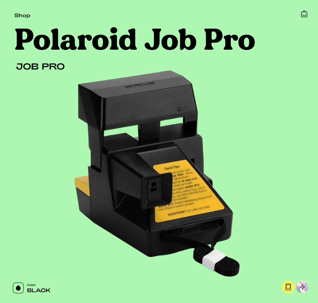 Polaroid Job Pro 600 Instant Film Camera – Vintage Industrial Polaroid, Tested & Working, Retro Photography Gift - Vintage Polaroid Instant Cameras