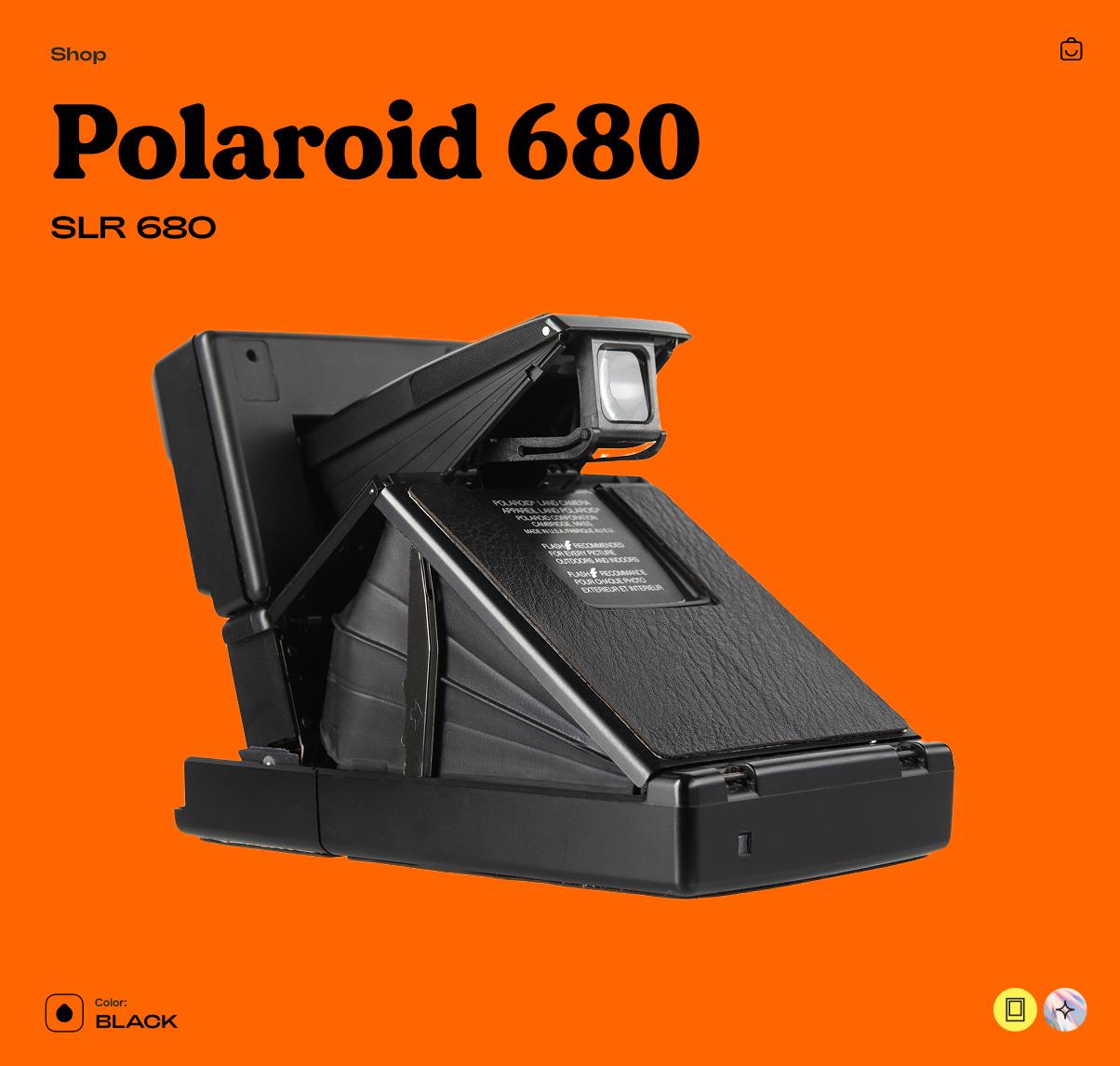 Polaroid SLR 680, Instant Film Camera, Vintage Folding SLR, Autofocus, Built-In Flash, Uses 600 Film, Tested Working - Vintage Polaroid Instant Cameras