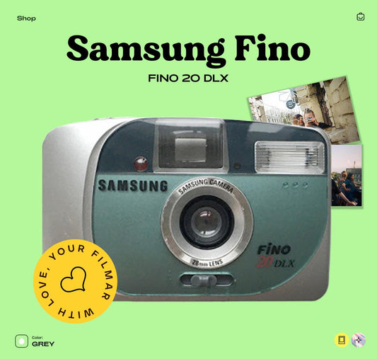 Vintage Samsung Fino 20 DLX Film Camera – 35mm Compact Analog - Vintage Polaroid Instant Cameras