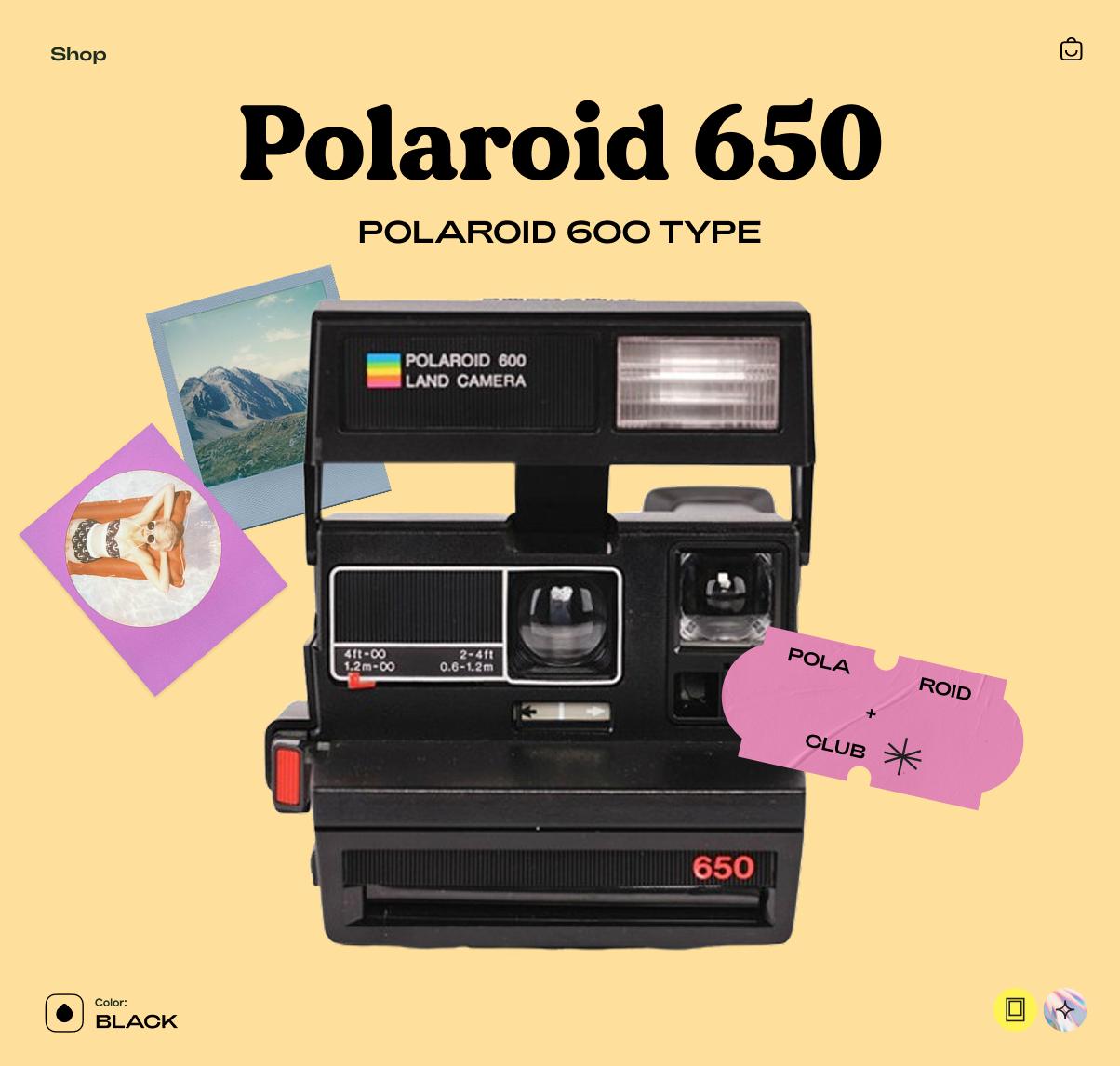 Polaroid 650 Instant Film Camera, Vintage Polaroid 600 Series, Tested & Working - Vintage Polaroid Instant Cameras