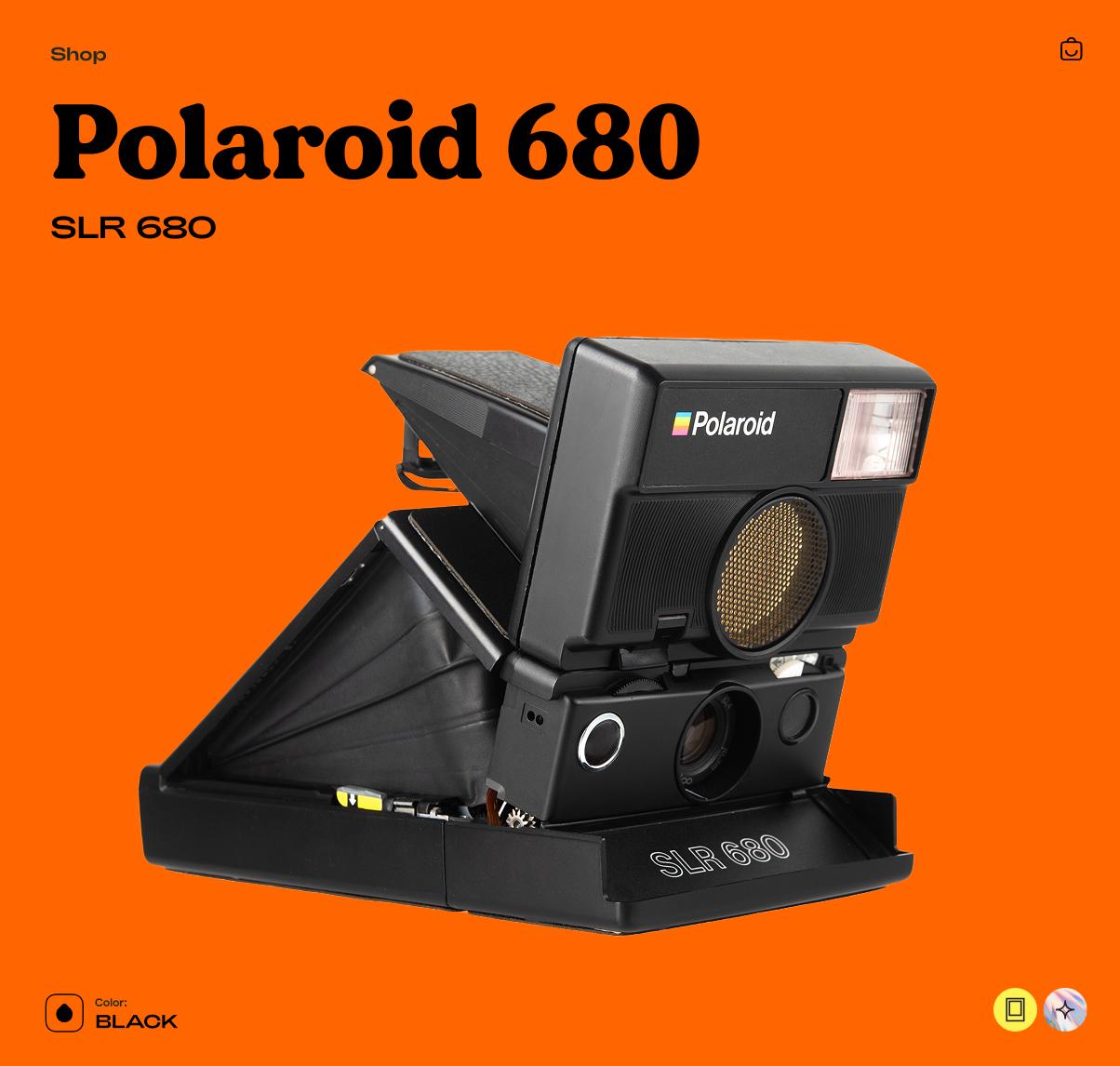 Polaroid SLR 680, Instant Film Camera, Vintage Folding SLR, Autofocus, Built-In Flash, Uses 600 Film, Tested Working - Vintage Polaroid Instant Cameras