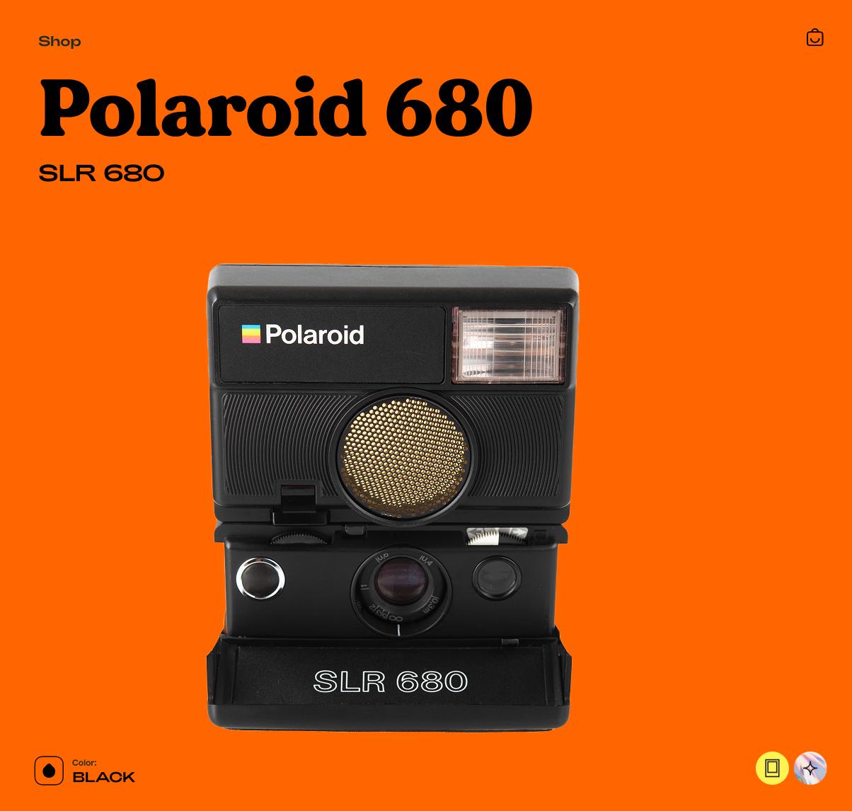 Polaroid SLR 680, Instant Film Camera, Vintage Folding SLR, Autofocus, Built-In Flash, Uses 600 Film, Tested Working - Vintage Polaroid Instant Cameras