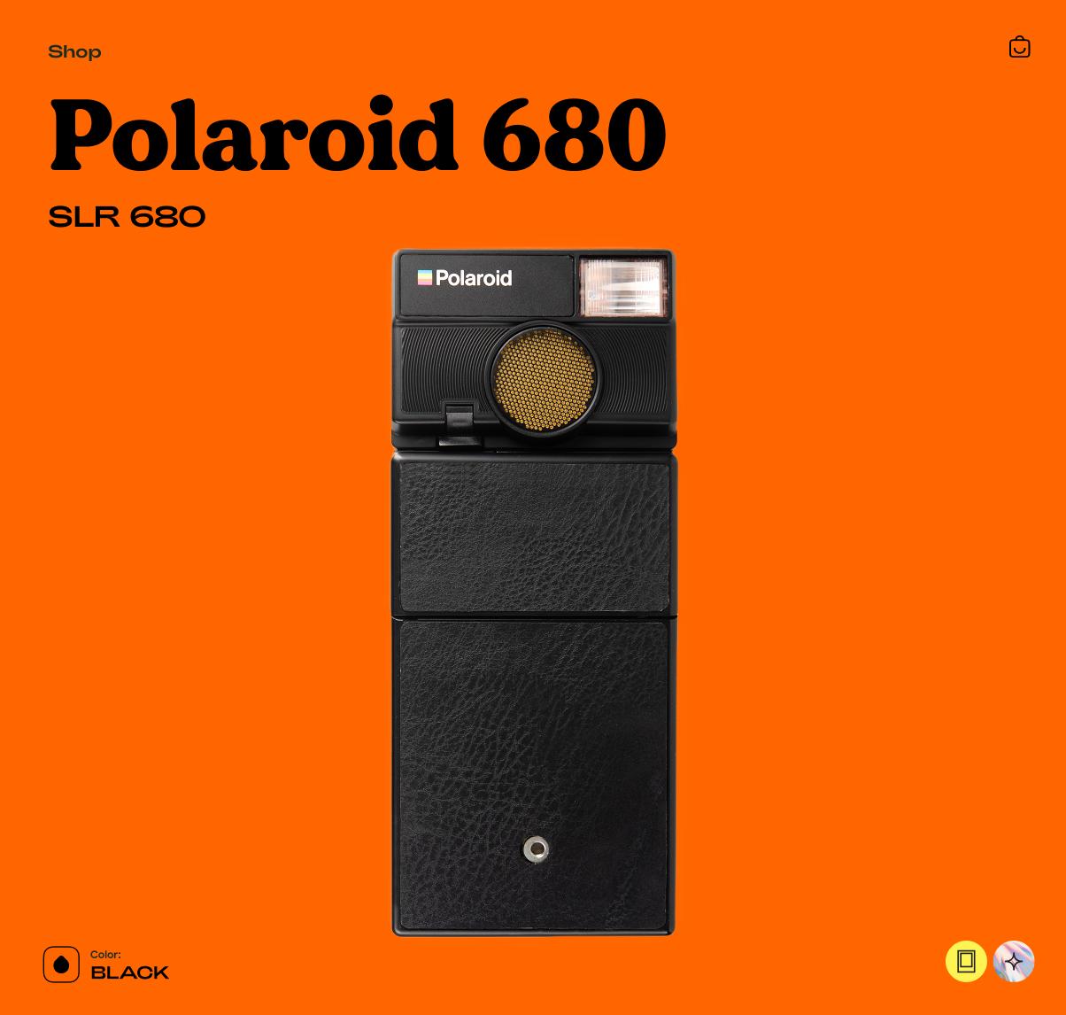 Polaroid SLR 680, Instant Film Camera, Vintage Folding SLR, Autofocus, Built-In Flash, Uses 600 Film, Tested Working - Vintage Polaroid Instant Cameras